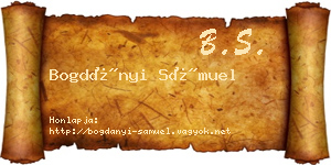 Bogdányi Sámuel névjegykártya